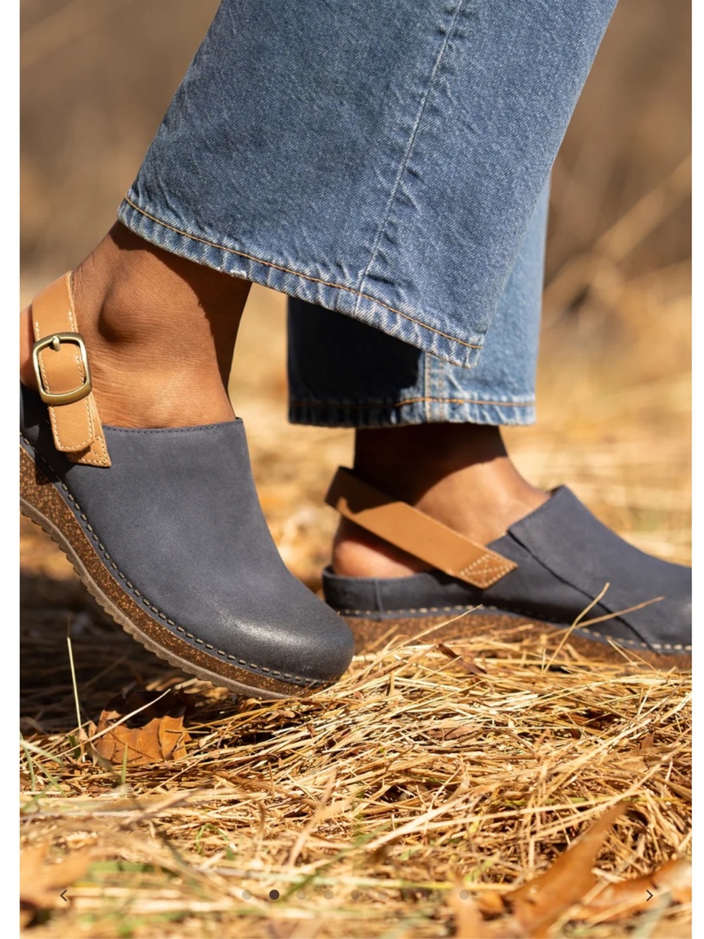 Dansko Merrin Women's Slingback Clog Blue Leather Bohemian Lagenlook Size 37 New